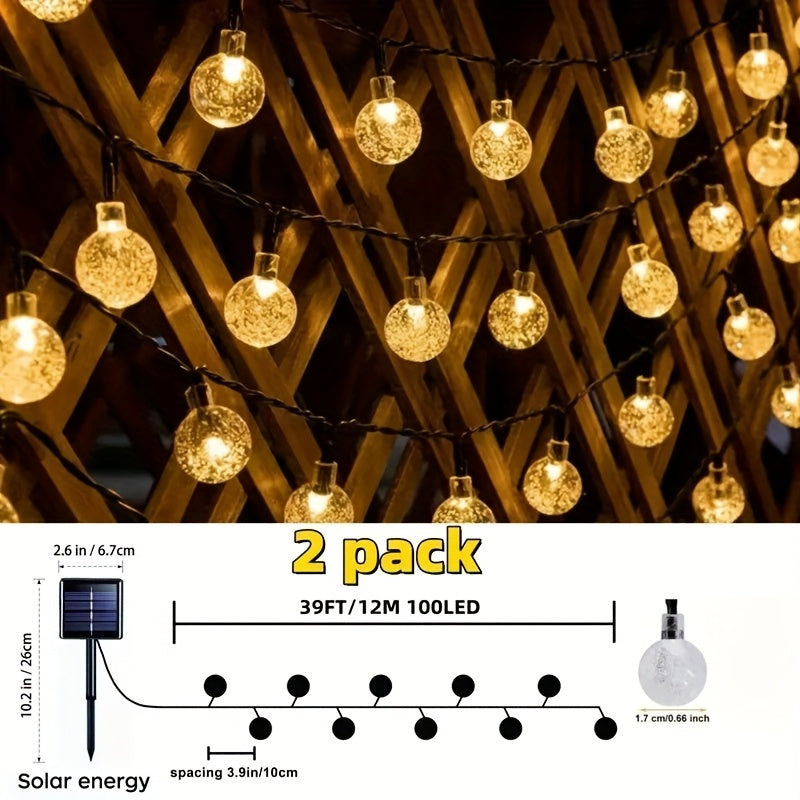 Solar Crystal Ball String Lights For Garden Wedding