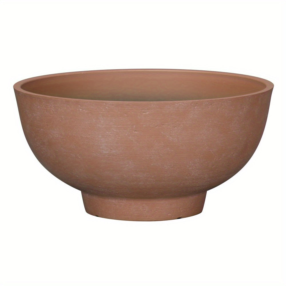 (2 pack)Terracotta Recycled Resin Planter, 12in x 12in x 6in