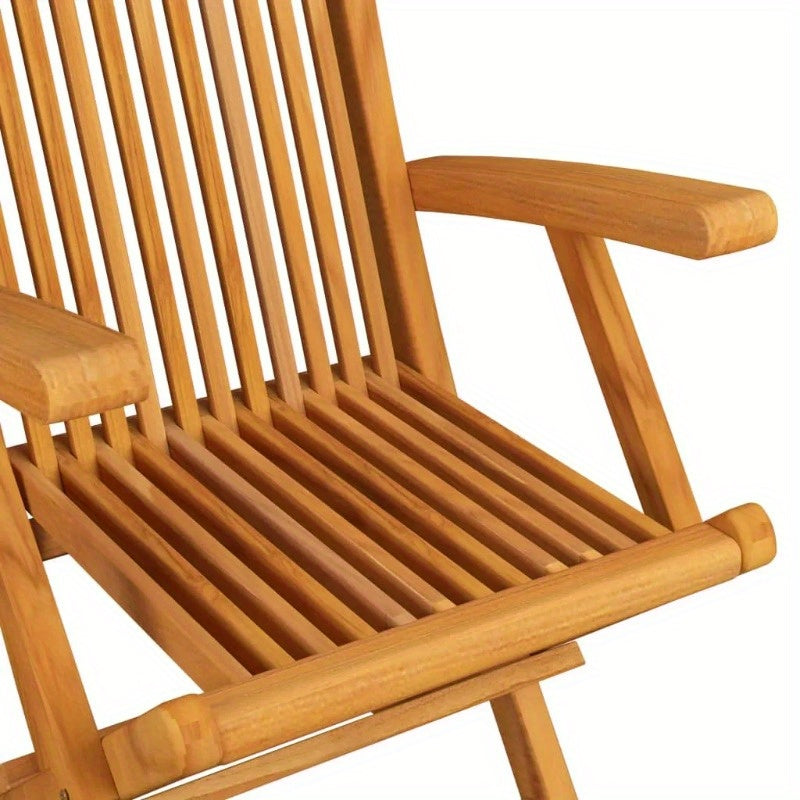 Solid Teak Folding Patio Dining Set For Outdoor Gatherings