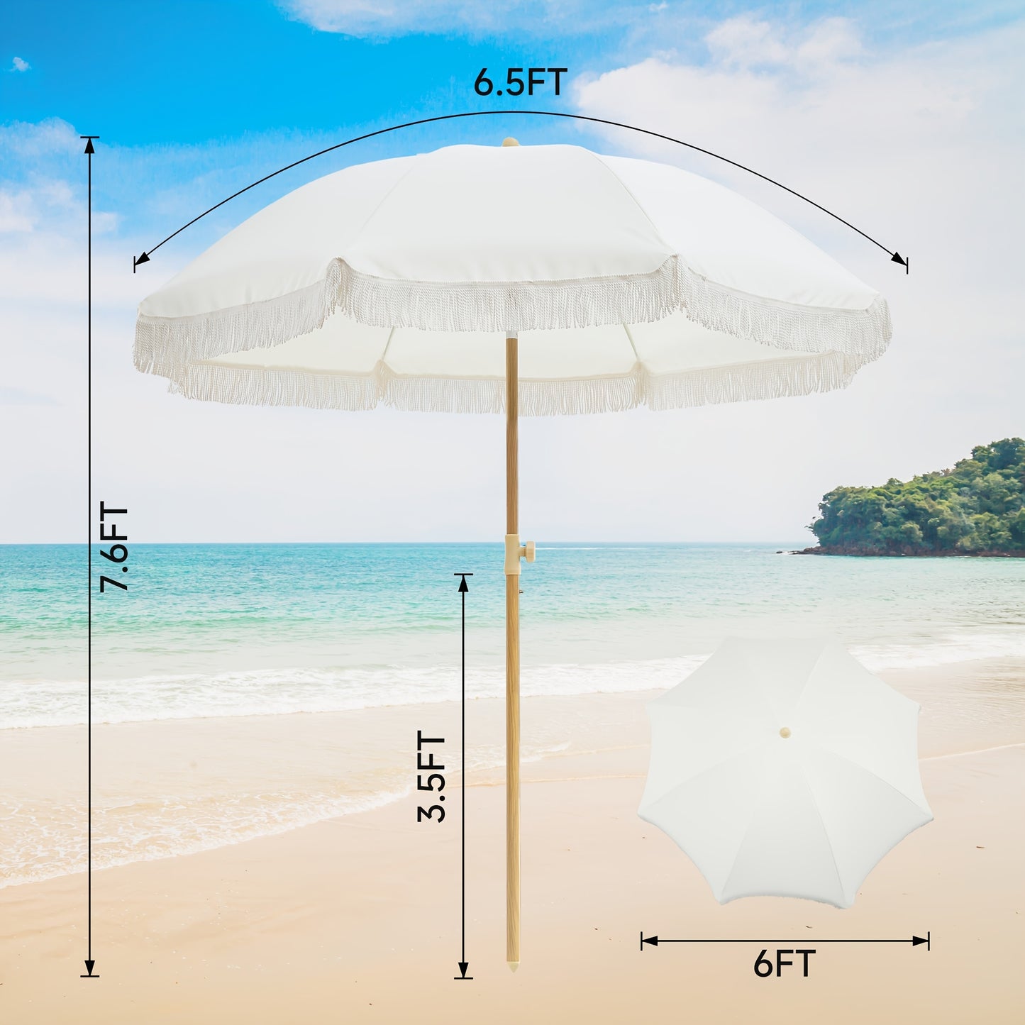 Patio Umbrella With UPF 50 Protection Tilt Push Button