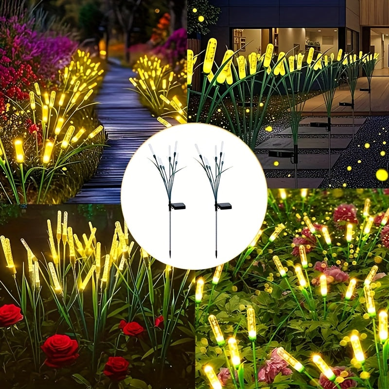 Solar Garden Reed Lights Set With Bright Led Outdoor Paths