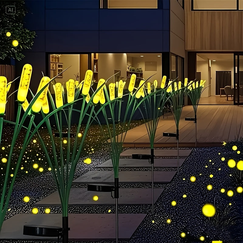 Solar Garden Reed Lights Set With Bright Led Outdoor Paths