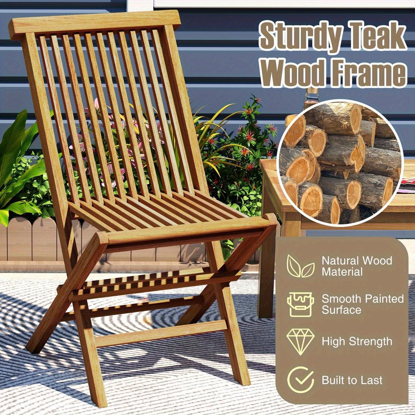 LIFEZEAL Portable Folding Patio Chairs Set for Outdoor Relaxation