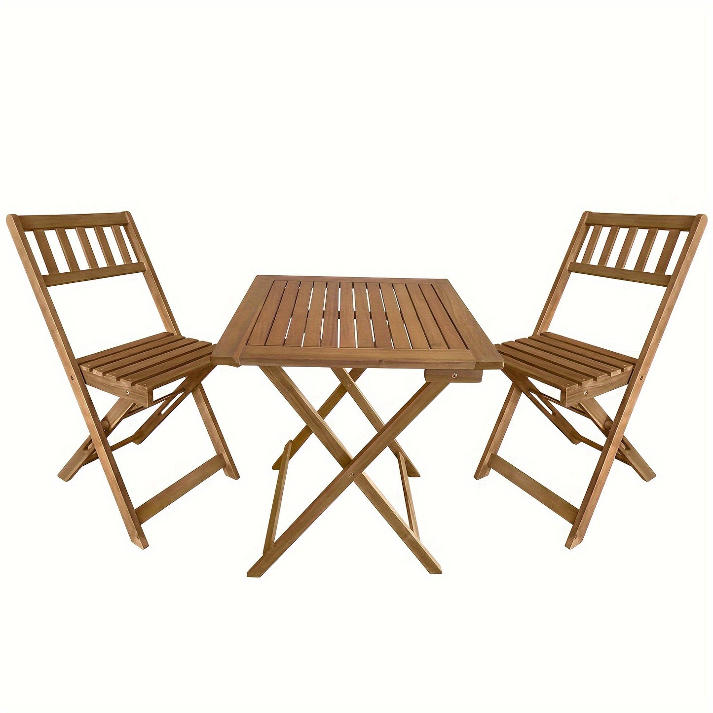 Rustic Foldable Wooden Patio Dining Set for Outdoor Spaces