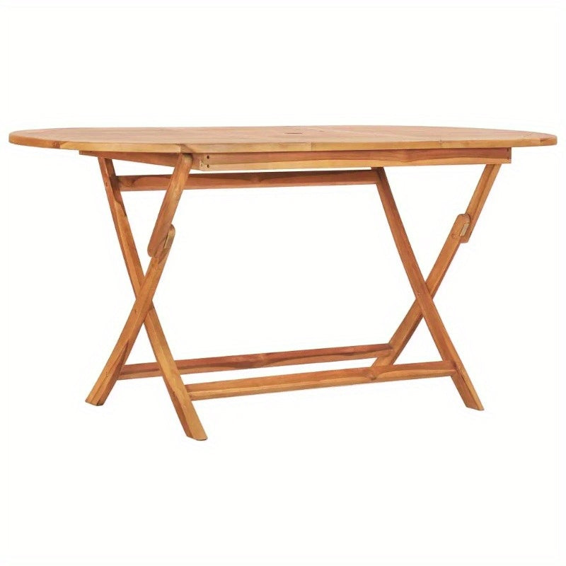 Solid Teak Folding Patio Dining Set For Outdoor Gatherings