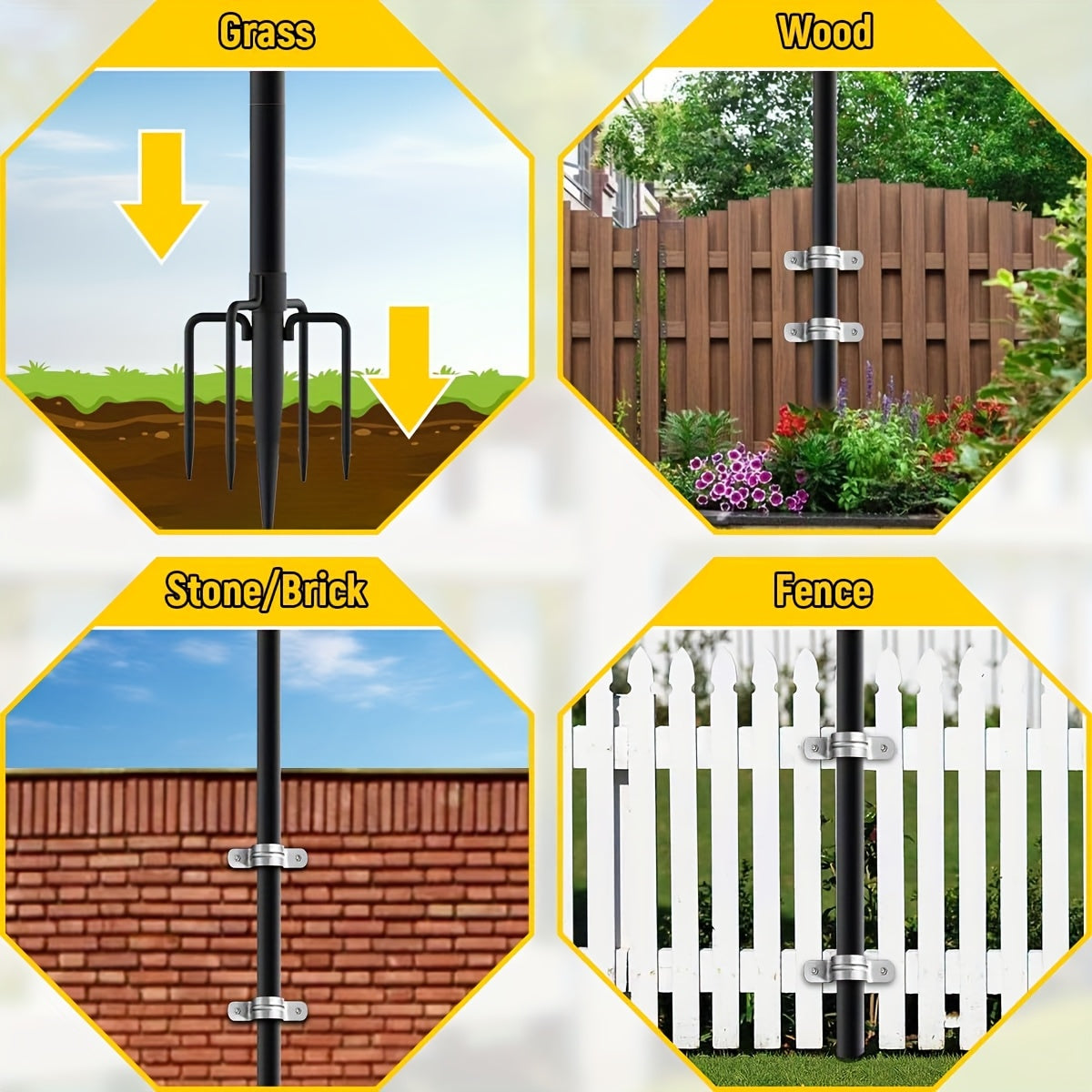 Adjustable Heavy Duty Outdoor String Light Pole For Patio
