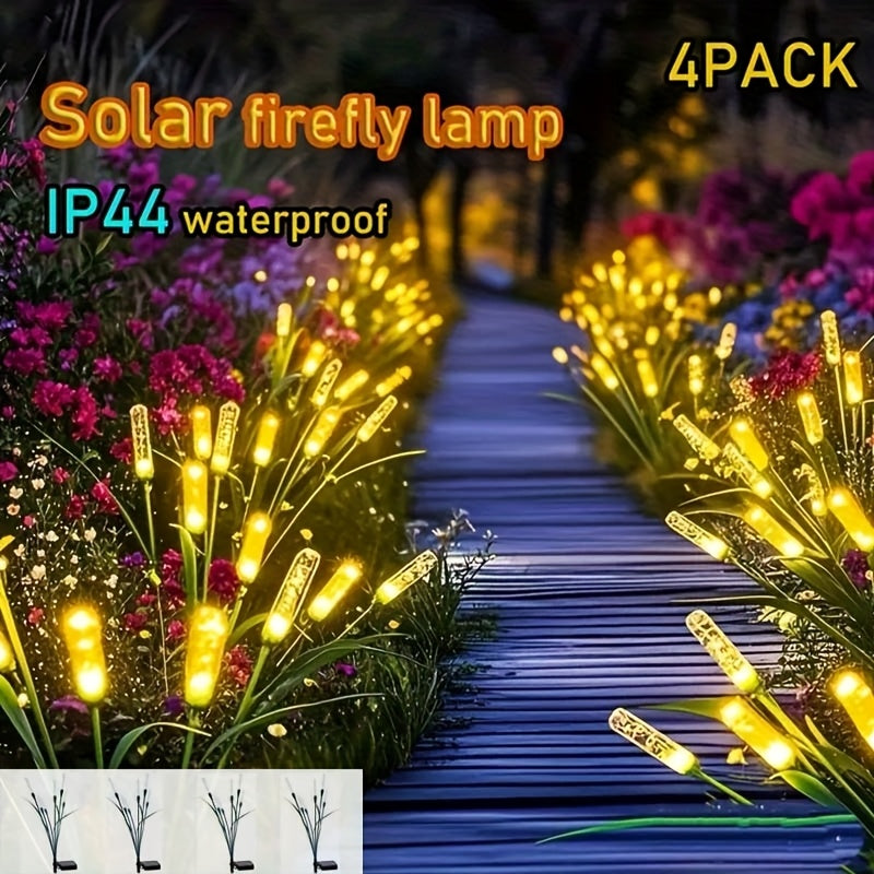 Solar Garden Reed Lights Set With Bright Led Outdoor Paths