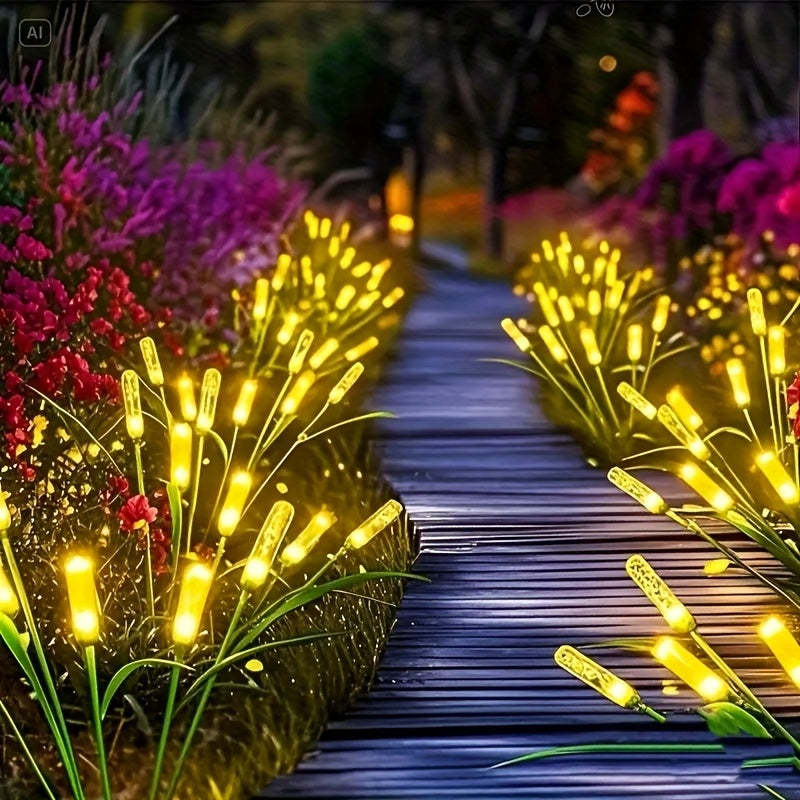 Solar Garden Reed Lights Set With Bright Led Outdoor Paths