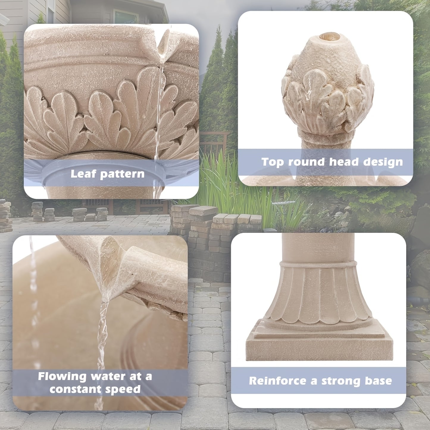 Elegant Outdoor Pineapple Italian Cascading Garden Fountain