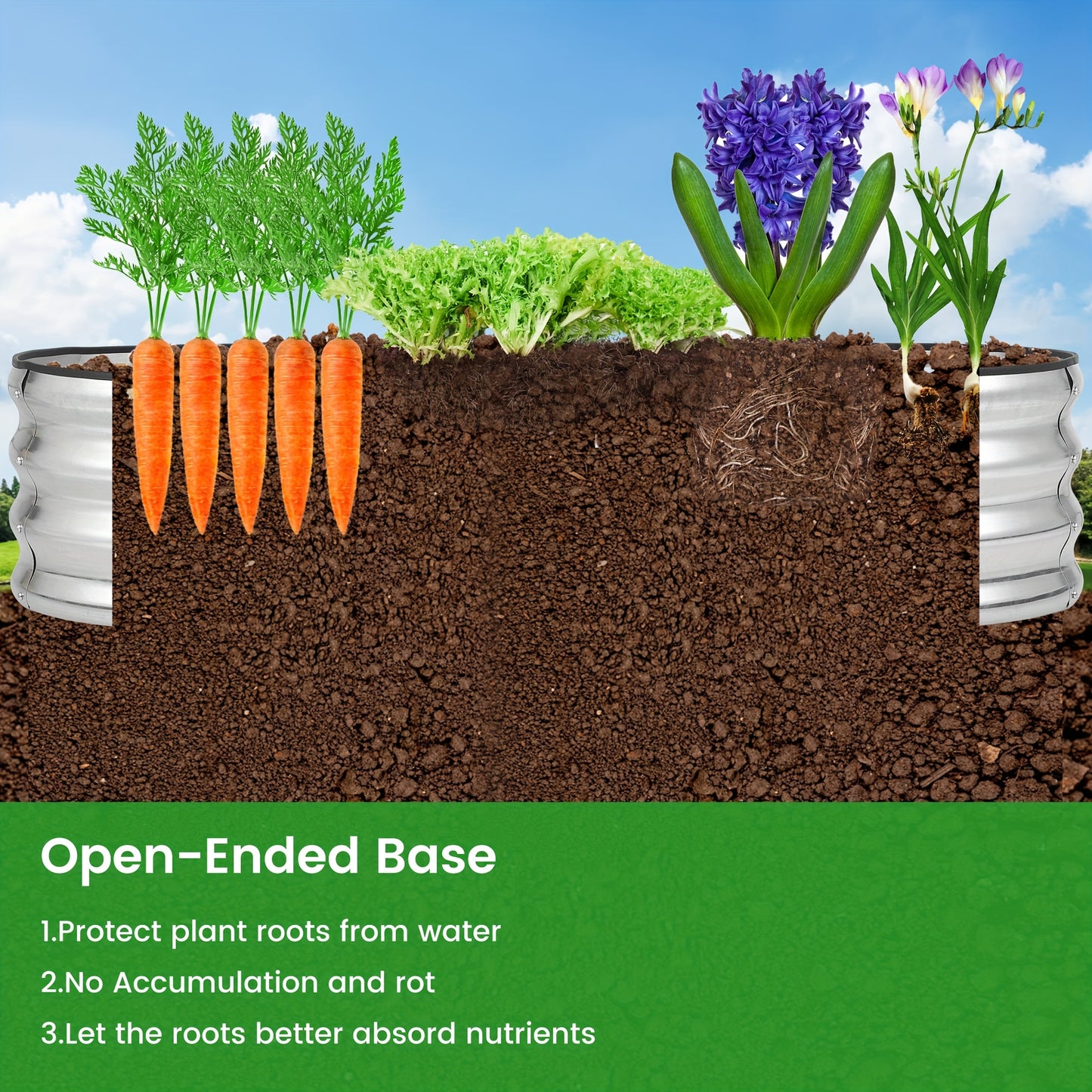 Oval Galvanized Steel Raised Garden Beds Planter Boxes