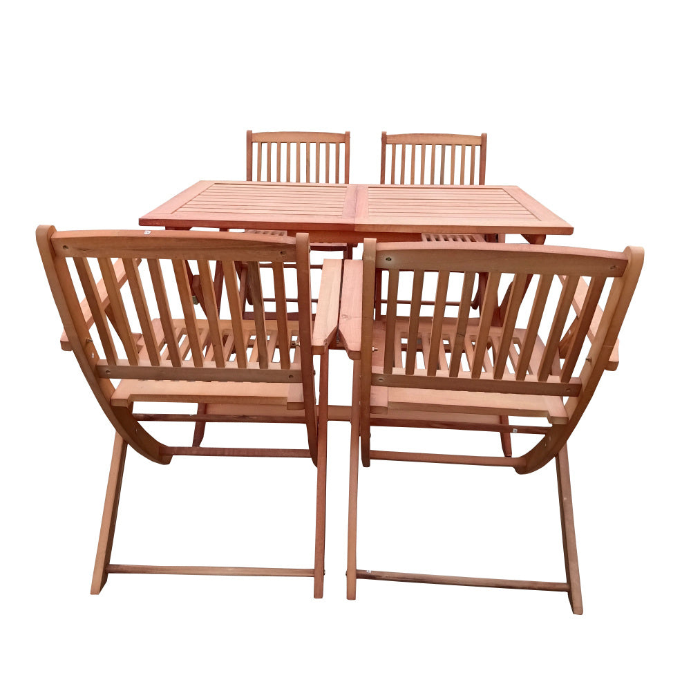 Foldable Patio Dining Set With Four Folding Chairs Easy