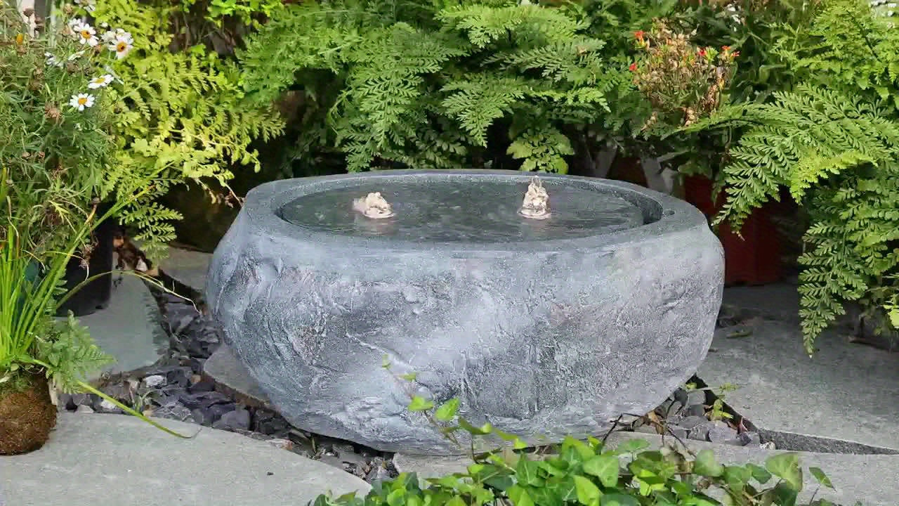 Outdoor Garden Sphere Water Fountain with Lights and Pump