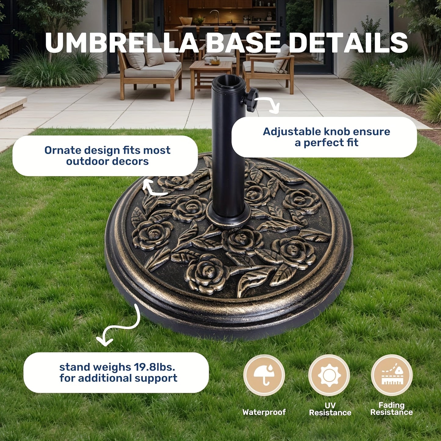 Simple Deluxe Heavy Duty Patio Umbrella Base Stand Anchor