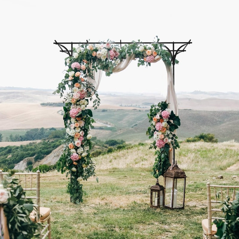 Elegant Metal Garden Arch Arbor With Lattice For Events