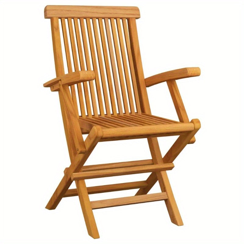 Solid Teak Folding Patio Dining Set For Outdoor Gatherings