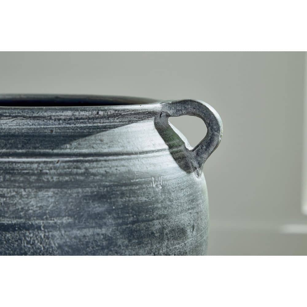 Meadie 9 in Distressed Blue Terra Cotta Urn Vase