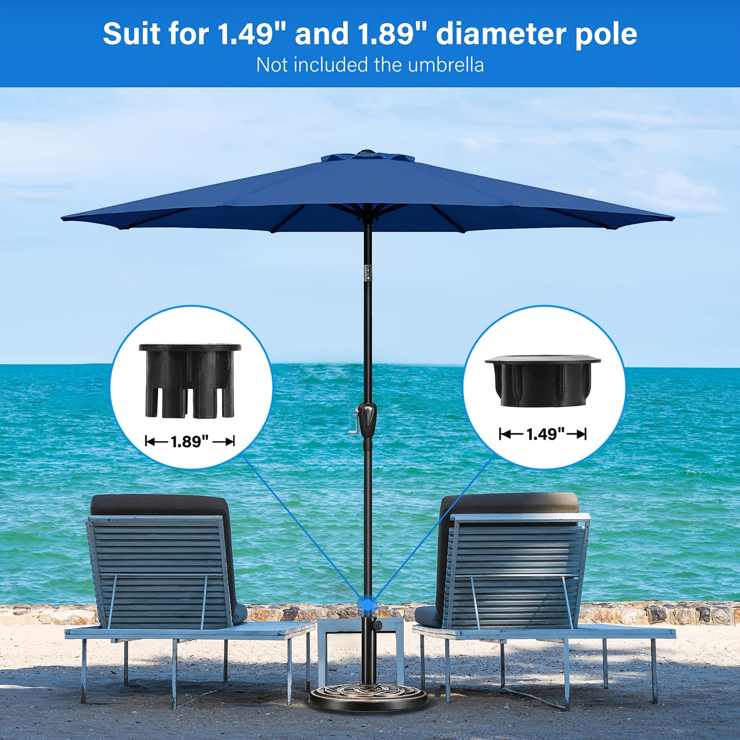Heavy Duty Resin Umbrella Base With Adjustable Clamps