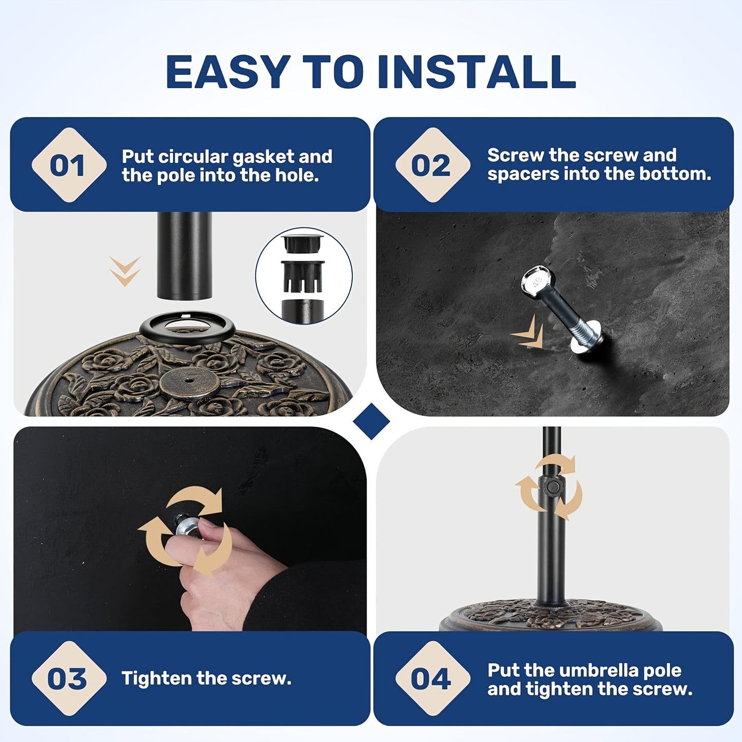 Simple Deluxe Heavy Duty Patio Umbrella Base Stand Anchor