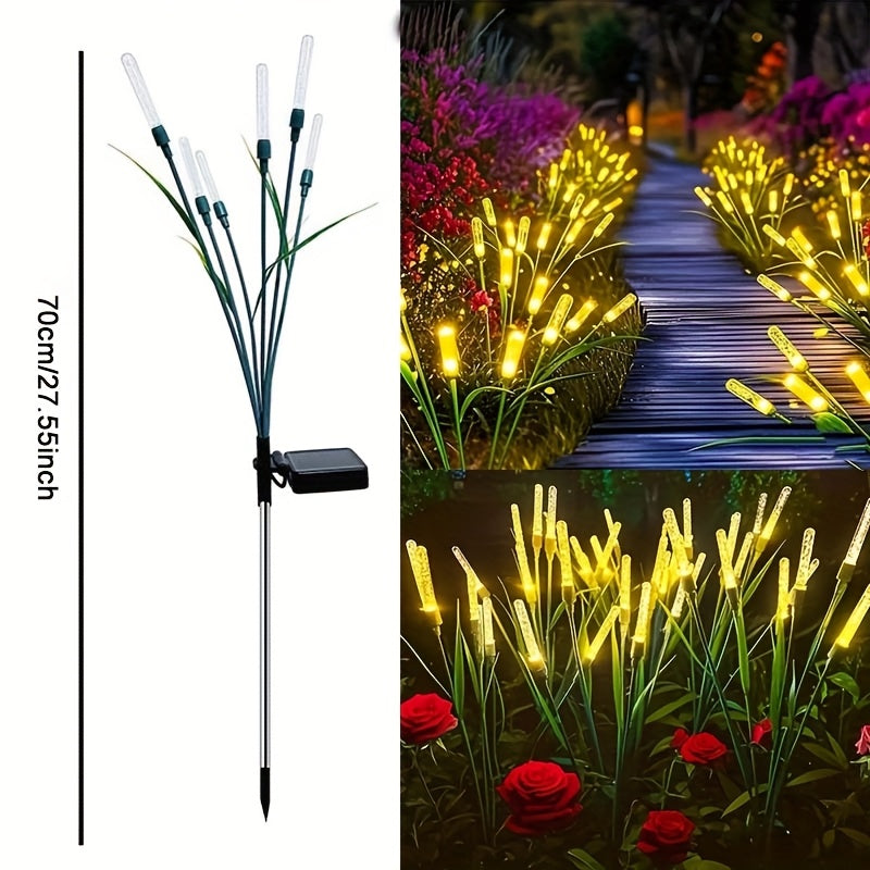 Solar Garden Reed Lights Set With Bright Led Outdoor Paths
