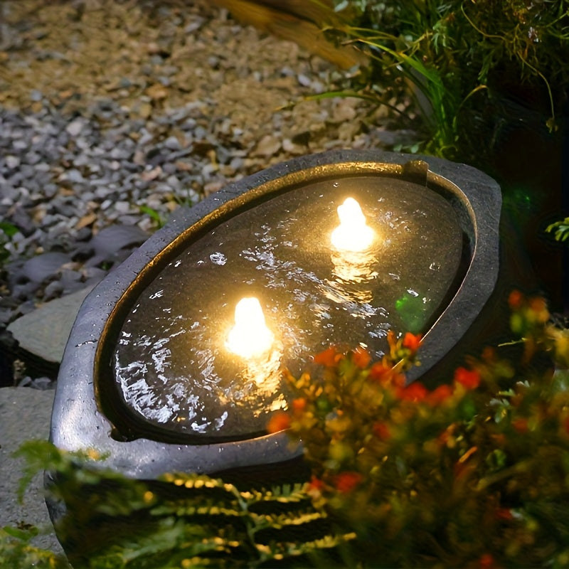 Outdoor Garden Sphere Water Fountain with Lights and Pump