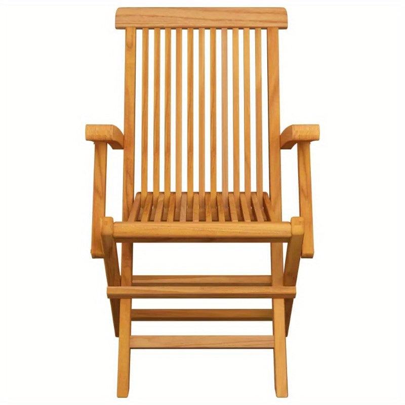Solid Teak Folding Patio Dining Set For Outdoor Gatherings