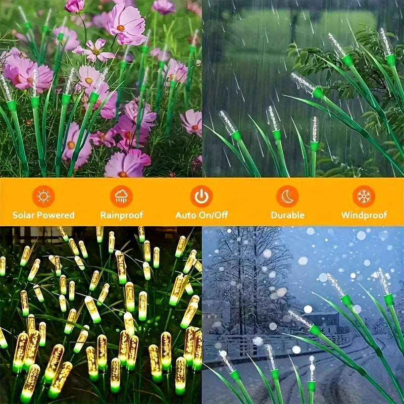 Solar Garden Reed Lights Set With Bright Led Outdoor Paths