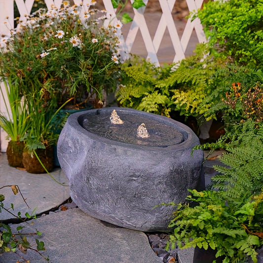 Outdoor Garden Sphere Water Fountain with Lights and Pump