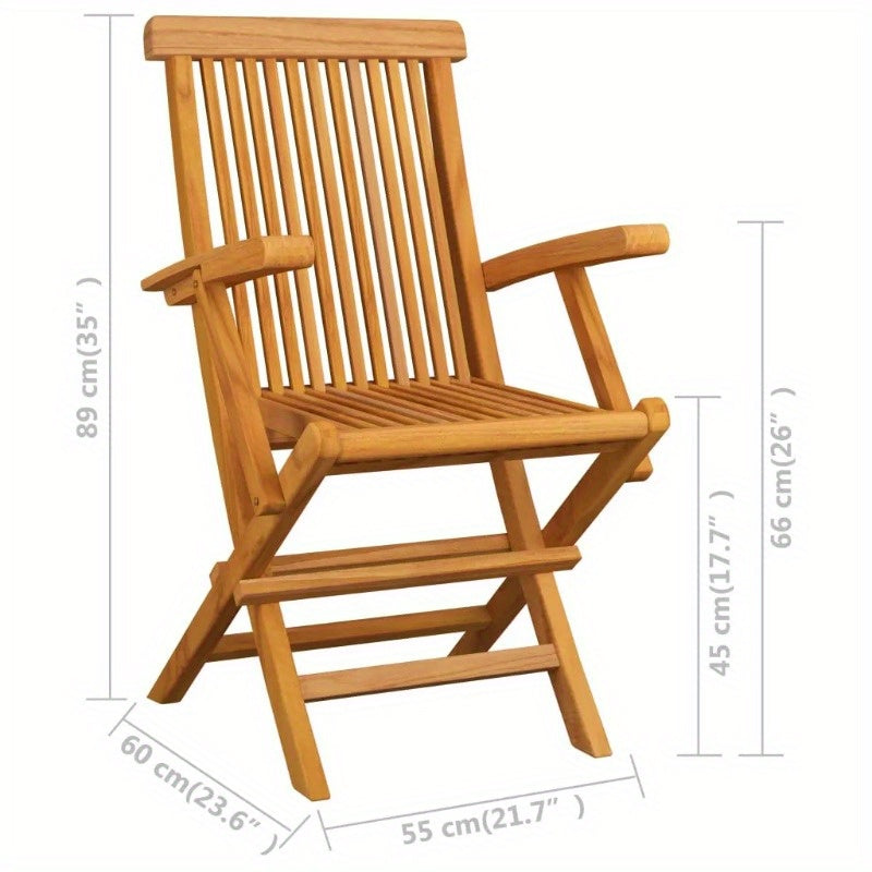 Solid Teak Folding Patio Dining Set For Outdoor Gatherings