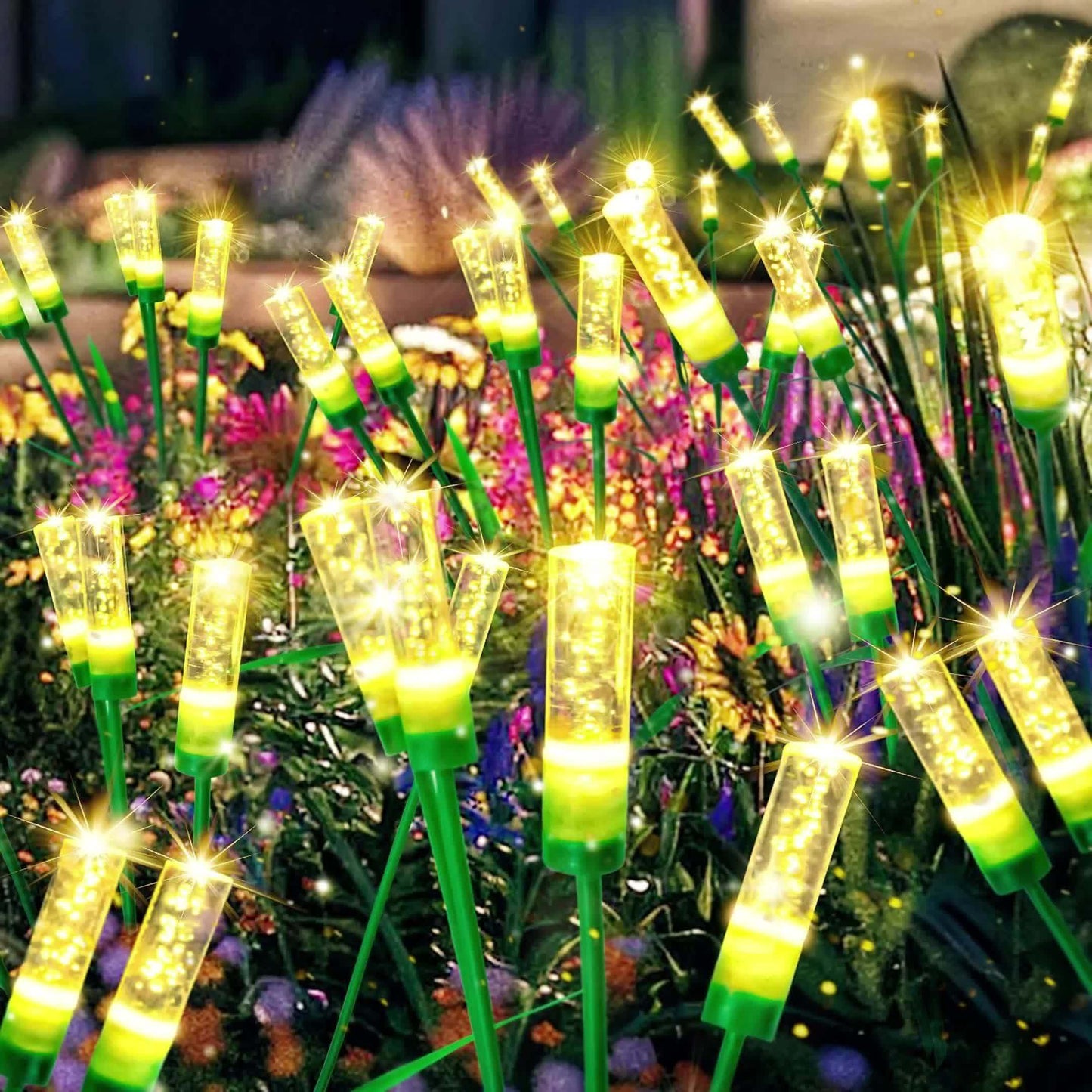 Solar Garden Reed Lights Set With Bright Led Outdoor Paths