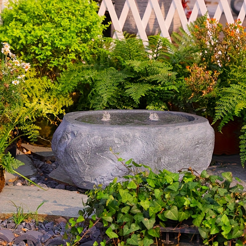 Outdoor Garden Sphere Water Fountain with Lights and Pump