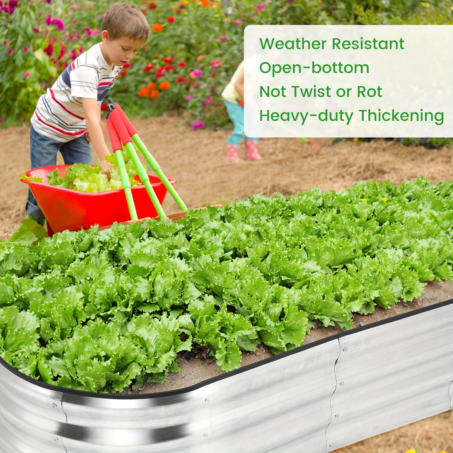 Oval Galvanized Steel Raised Garden Beds Planter Boxes