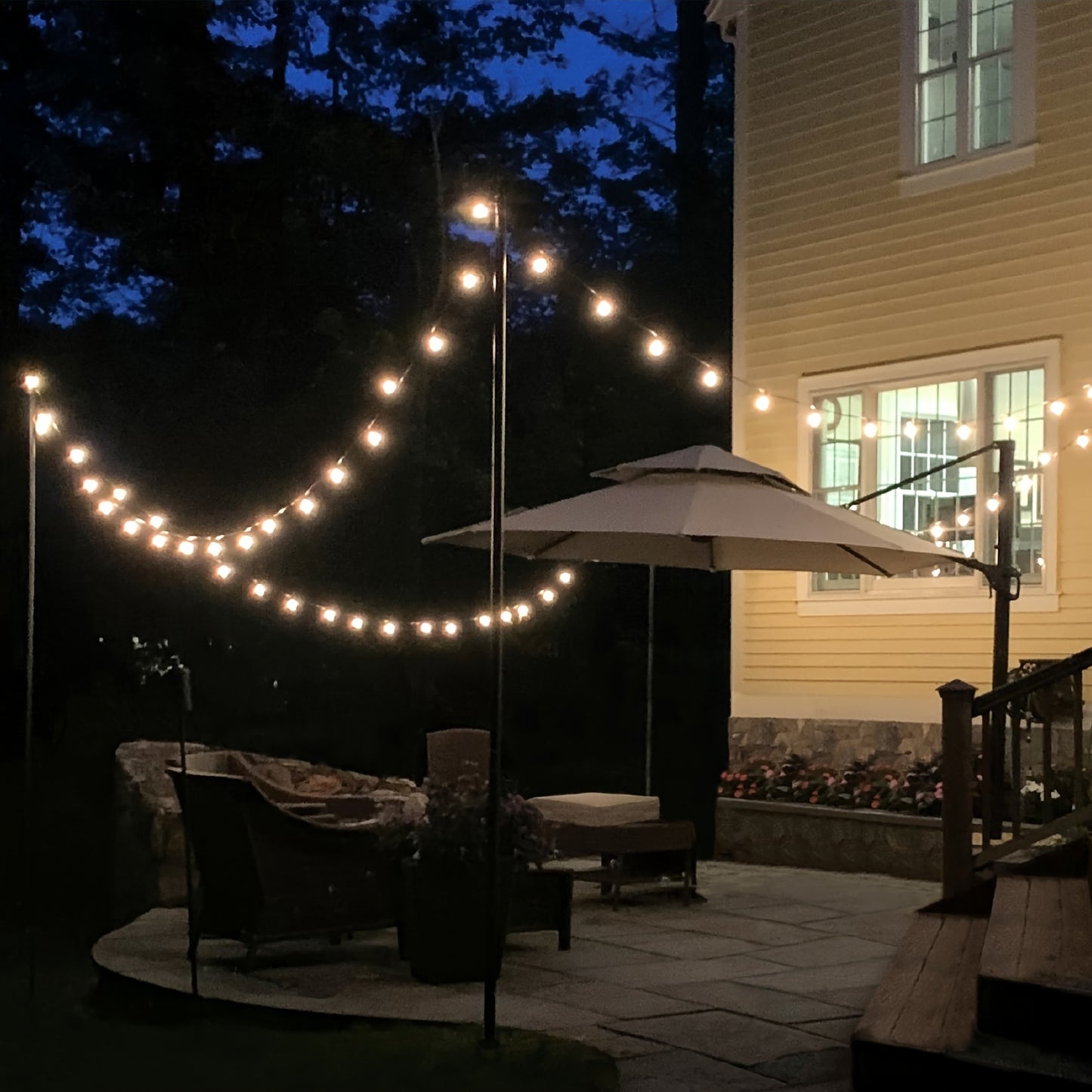 Adjustable Heavy Duty Outdoor String Light Pole For Patio