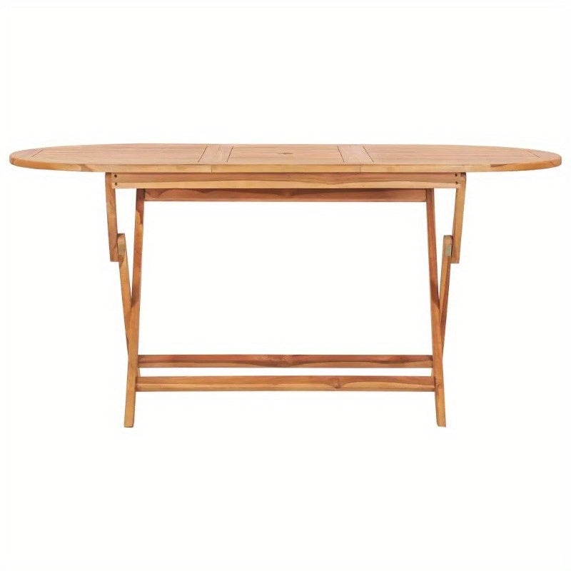 Solid Teak Folding Patio Dining Set For Outdoor Gatherings