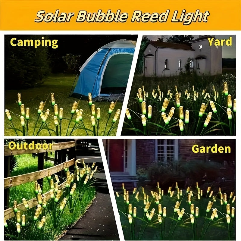 Solar Garden Reed Lights Set With Bright Led Outdoor Paths