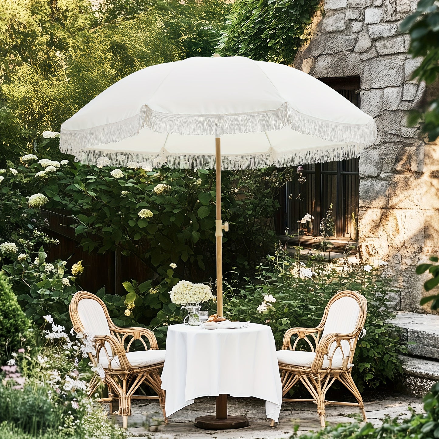 Patio Umbrella With UPF 50 Protection Tilt Push Button