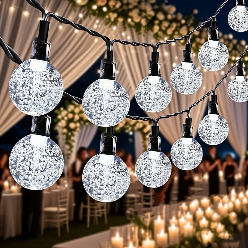 Solar Crystal Ball String Lights For Garden Wedding