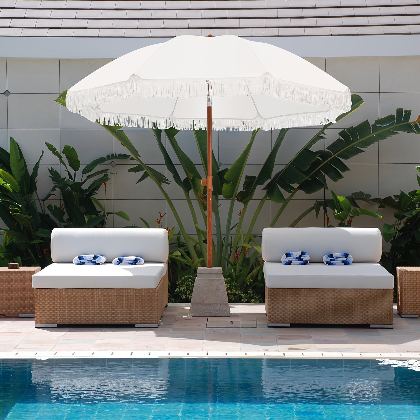 Patio Umbrella With UPF 50 Protection Tilt Push Button