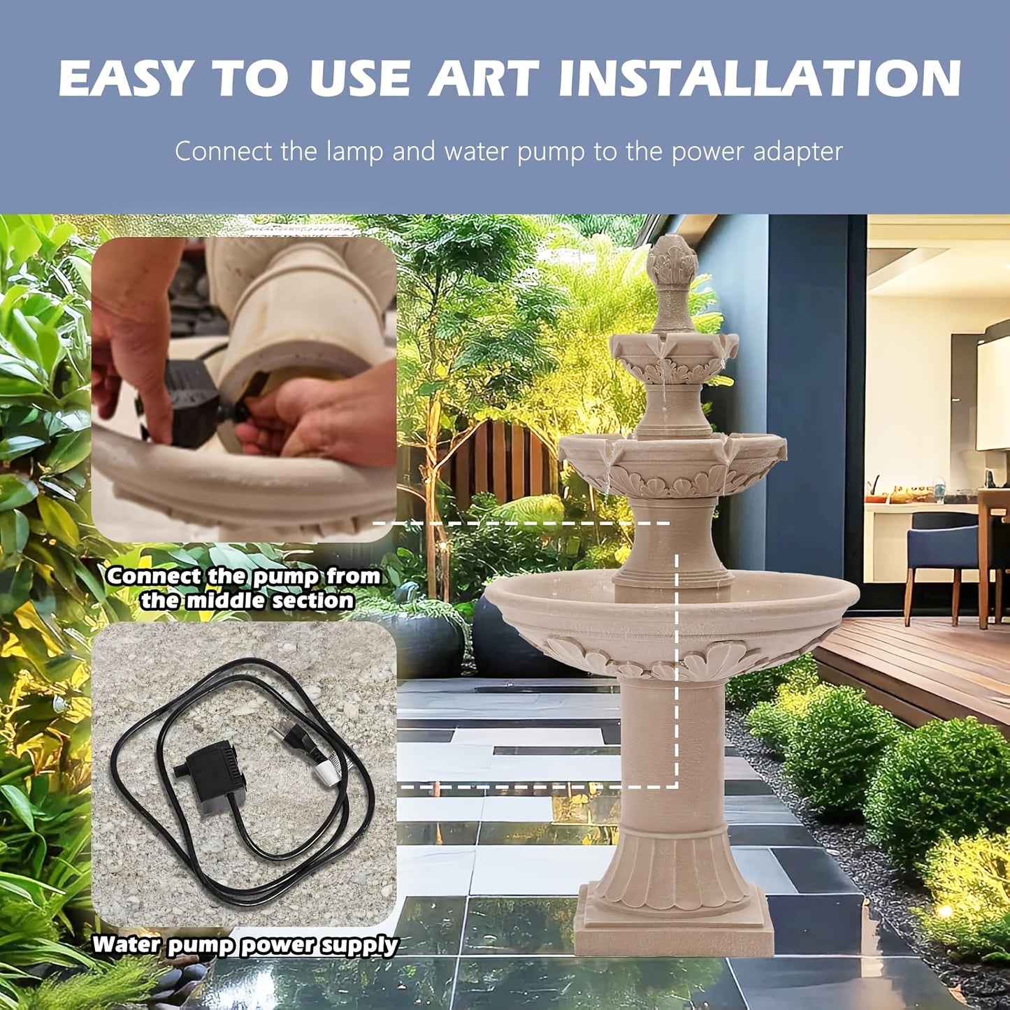 Elegant Outdoor Pineapple Italian Cascading Garden Fountain