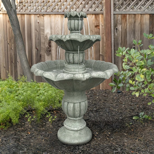 Stylish 3-Tier Pagoda Waterfall Bird Bath Fountain