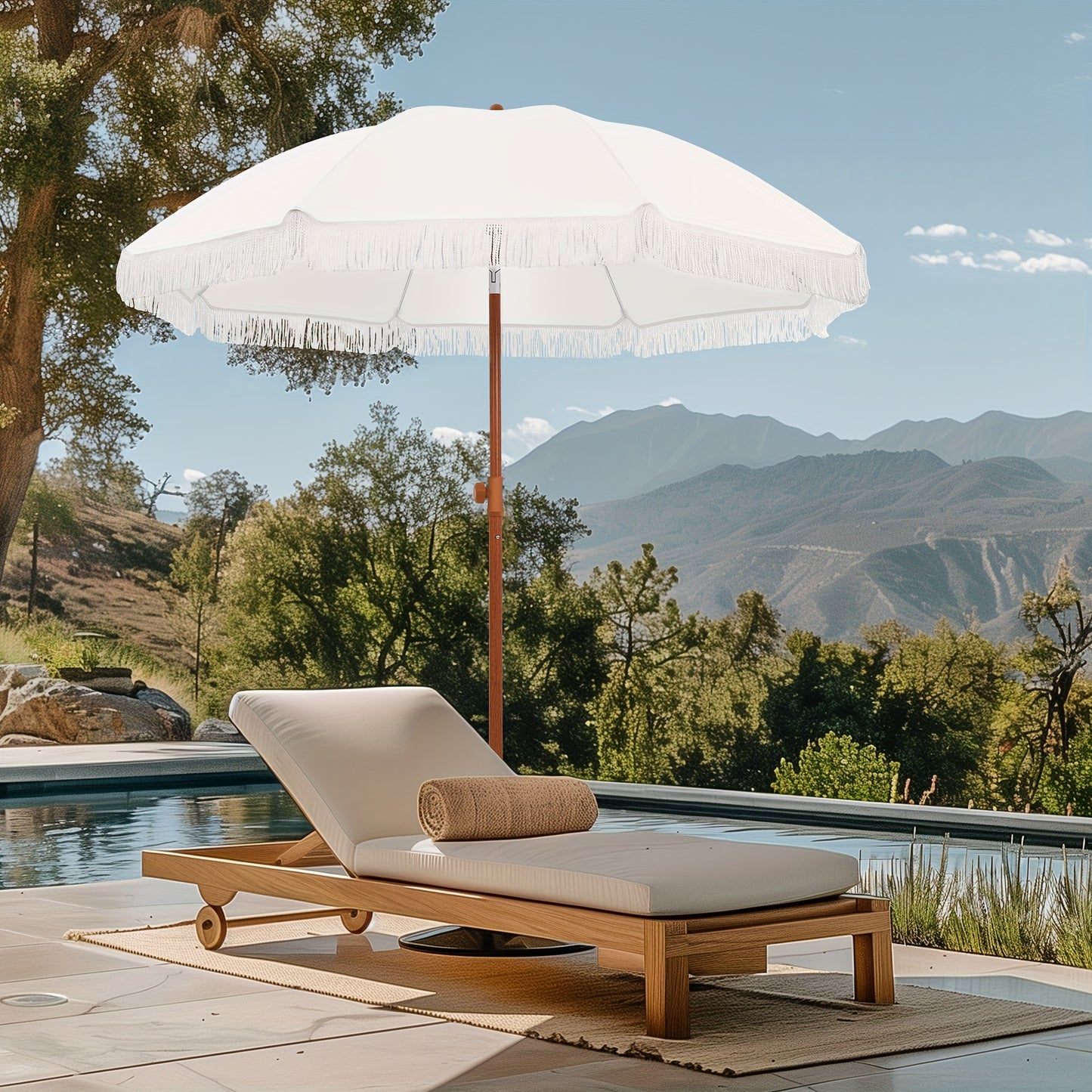Patio Umbrella With UPF 50 Protection Tilt Push Button