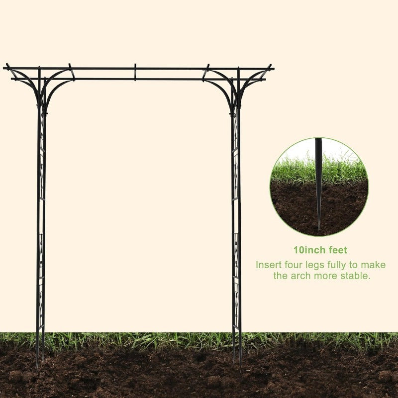Elegant Metal Garden Arch Arbor With Lattice For Events