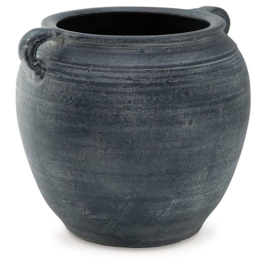 Meadie 9 in Distressed Blue Terra Cotta Urn Vase