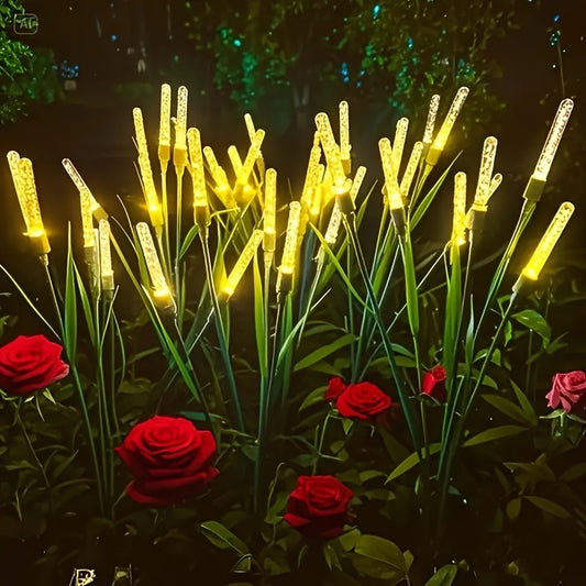 Solar Garden Reed Lights Set With Bright Led Outdoor Paths