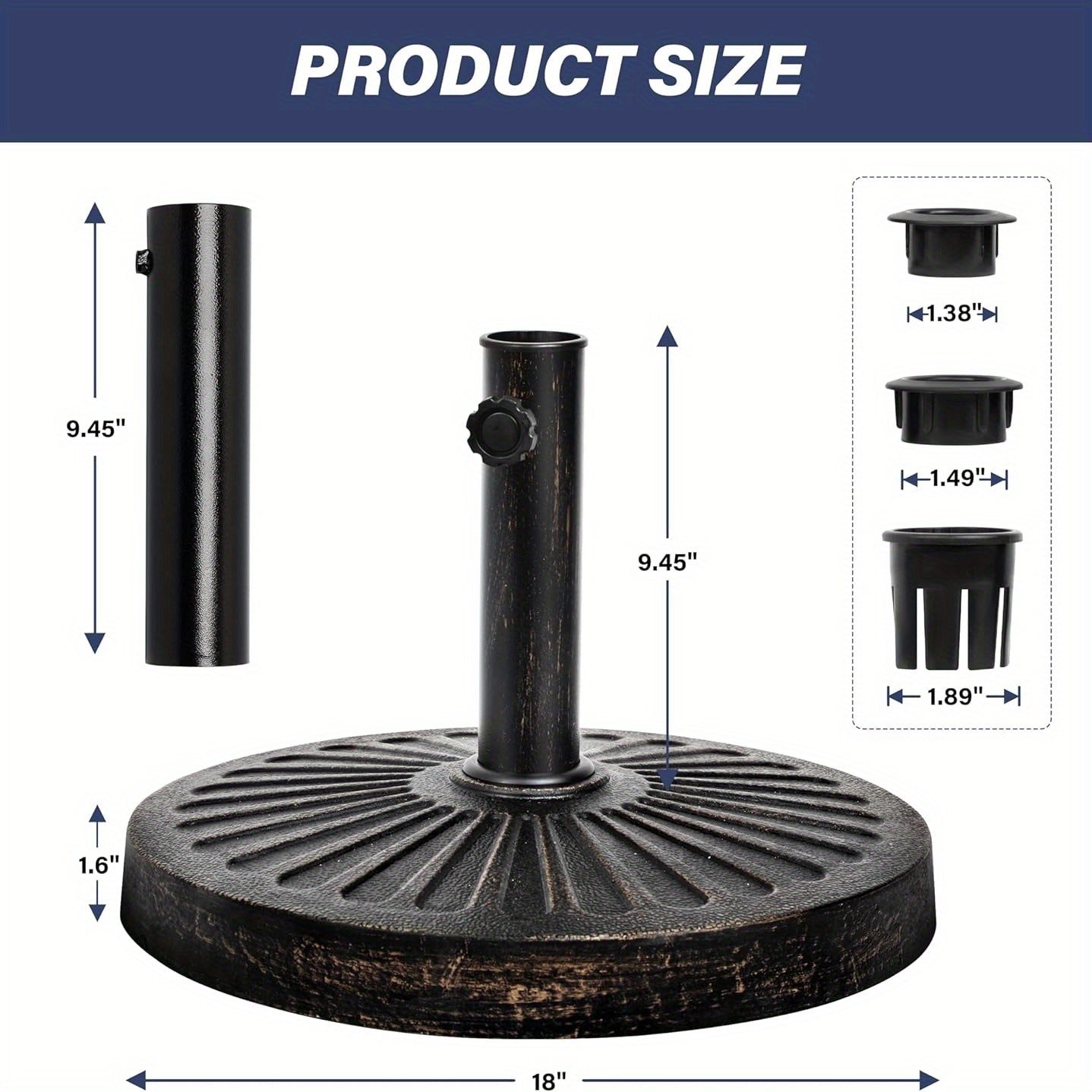 Simple Deluxe Heavy Duty Patio Umbrella Base Stand Anchor