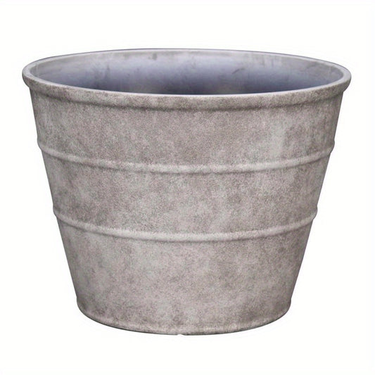 Modern Stone Textured Polyresin Planter For Patio And Home
