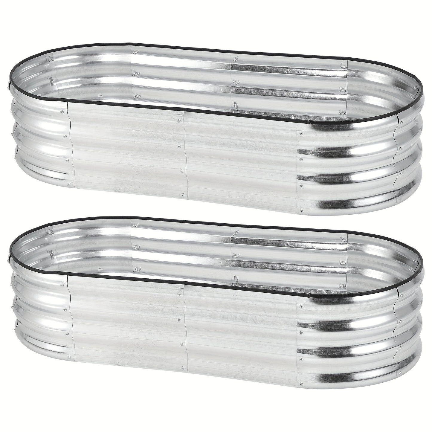 Oval Galvanized Steel Raised Garden Beds Planter Boxes