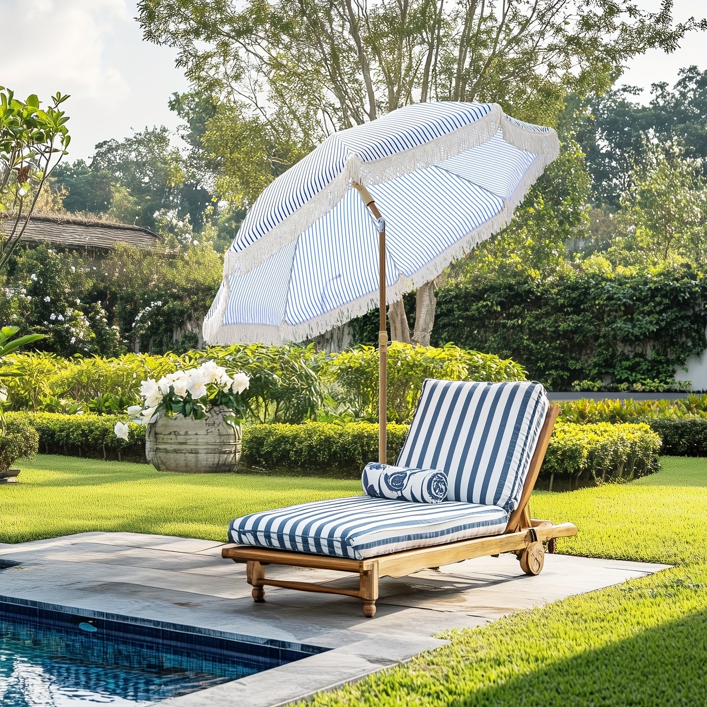 Patio Umbrella With UPF 50 Protection Tilt Push Button