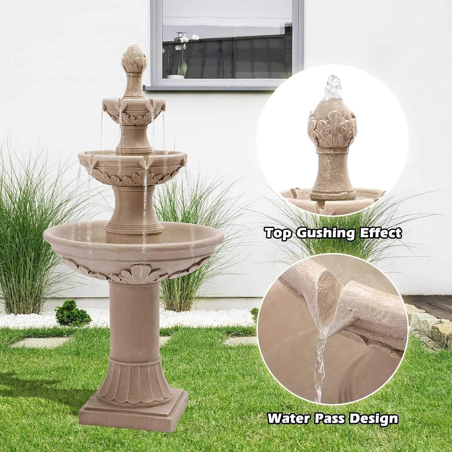Elegant Outdoor Pineapple Italian Cascading Garden Fountain