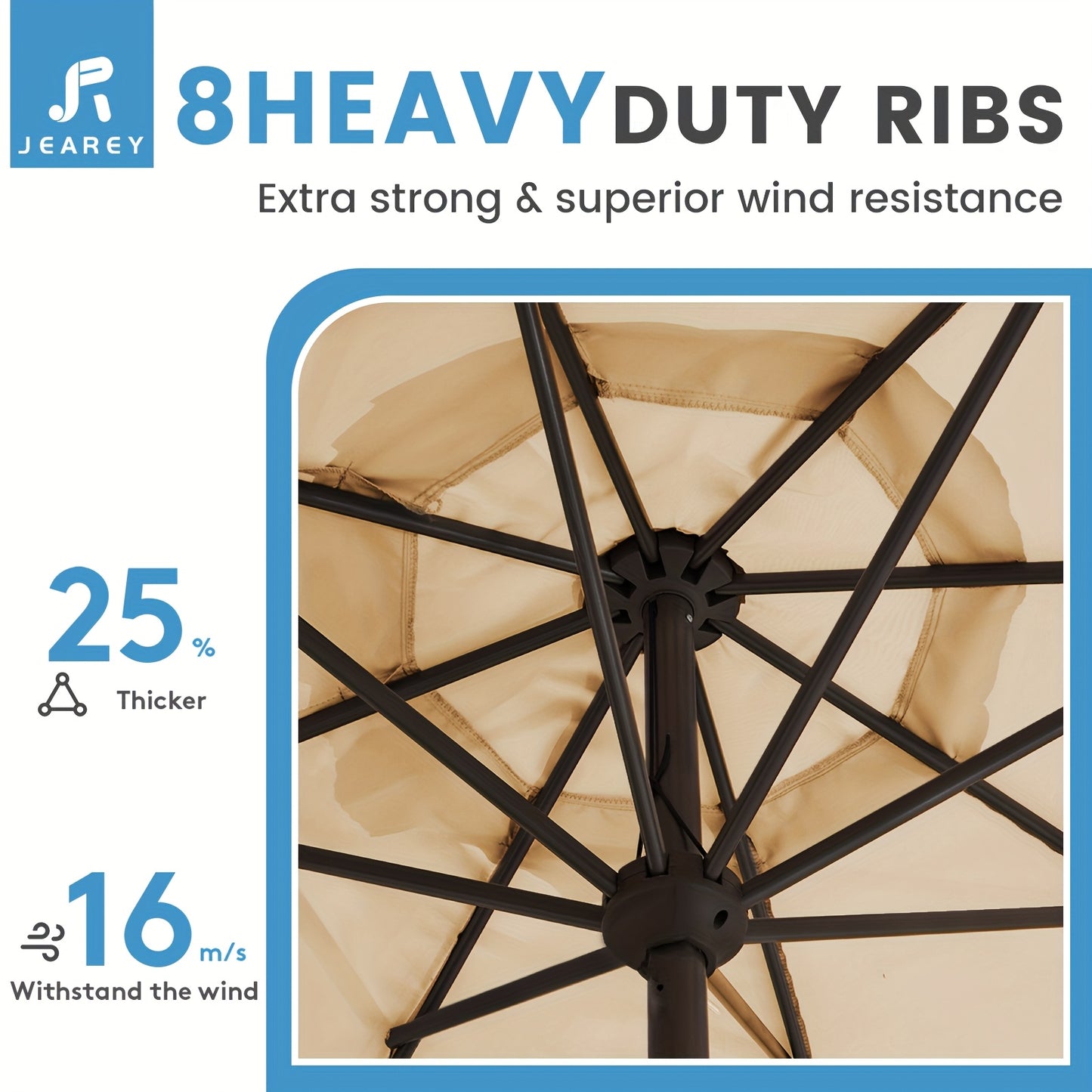 Adjustable Patio Sunshade Umbrella With Crank Tilt Mechanism