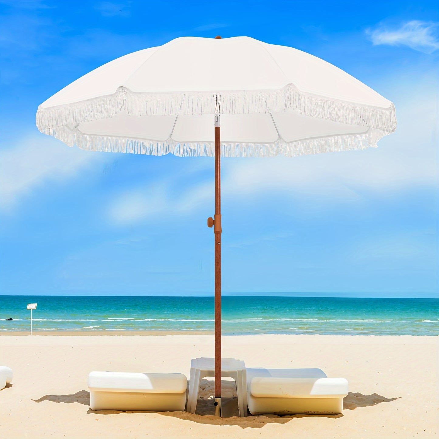 Patio Umbrella With UPF 50 Protection Tilt Push Button